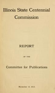 Cover of: Report of the Committee for publications.