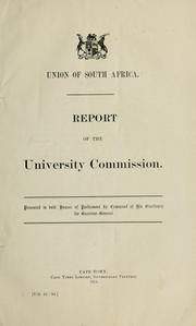 Cover of: Report of the University commission.