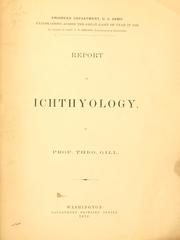 Cover of: Report on icthyology.