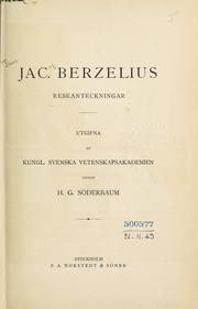 Cover of: Reseanteckningar. by Jöns Jacob Berzelius