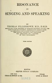 Cover of: Resonance in singing and speaking by Thomas Fillebrown