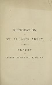 Cover of: Restoration of St. Alban's Abbey