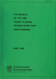 Cover of: results of the 1992 "Guide to eating Ontario sport fish"