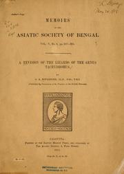 Cover of: A revision of the lizards of the genus Tachydromus by George Albert Boulenger