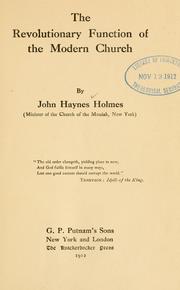 Cover of: The revolutionary function of the modern Church by John Haynes Holmes