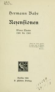 Cover of: Rezensionen: Wiener Theater 1901 bis 1903.