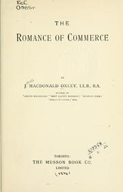Cover of: The romance of commerce. by James Macdonald Oxley