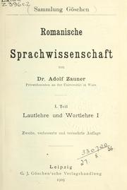 Cover of: Romanische Sprachwissenschaft.