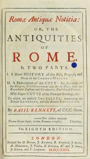 Romæ antiquæ notitia by Basil Kennett