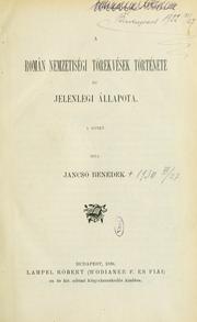 Cover of: román nemzetiségi törekvések története és jelenlegi állapota.