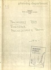 Cover of: Roslindale reconnaissance report. (preliminary). by Boston Redevelopment Authority