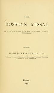 Cover of: The Rosslyn Missal by ed. by Hugh Jackson Lawlor.