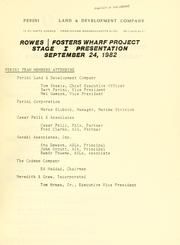 Cover of: Rowes/Fosters Wharf project, stage i presentation, September 24, 1982.