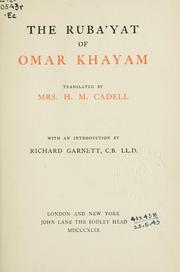 Cover of: The Ruba 'yat by Omar Khayyam