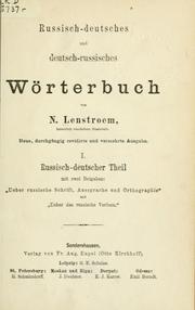 Cover of: Russisch-deutsches und deutsch-russisches Wörterbuch. by N. Lenstroem