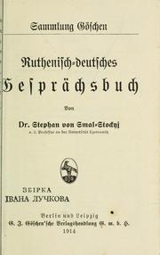Cover of: Ruthenisch-deutsches Gesprächsbuch by Stephan Smal-Stockyj