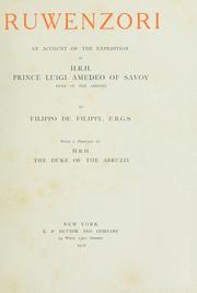 Cover of: Ruwenzori by by Filippo de Filippi. With a preface by H.R.H. the Duke of the Abruzzi. 
