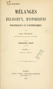 Cover of: Mélanges religieux, historiques, politiques et littéraires. Series 3.