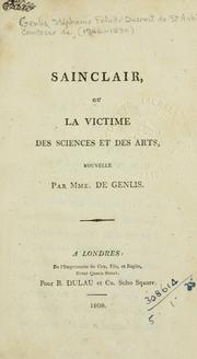 Cover of: Sainclair: ou, La victime des sciences et des arts, nouvelles.