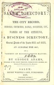 Cover of: The Salem directory by Adams, George