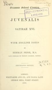 Cover of: Satirae XVI by Juvenal