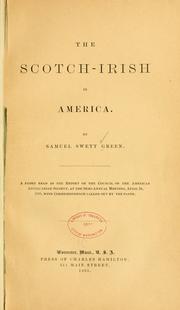 Cover of: The Scotch-Irish in America. by Samuel Swett Green