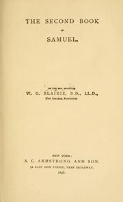 The second book of Samuel by William Garden Blaikie