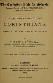 Cover of: ... The Second epistle to the Corinthians by J. J. Lias