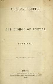 Cover of: second letter to the Bishop of Exeter