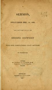 Cover of: A sermon, delivered Dec. 31, 1820.