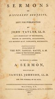 Cover of: Sermons on different subjects by John Taylor
