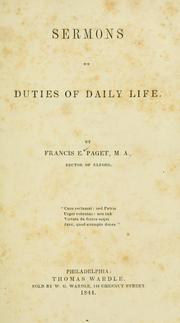 Cover of: Sermons on duties of daily life. by Fracis Edward Paget