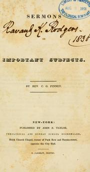 Cover of: Sermons on important subjects by Charles Grandison Finney