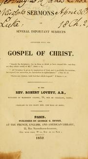 Cover of: Sermons on several important subjects connected with the gospel of Christ.