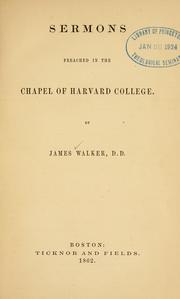 Sermons preached in the chapel of Harvard College.