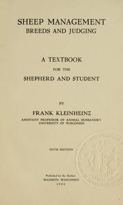 Cover of: Sheep management by Frank Kleinheinz, Frank Kleinheinz