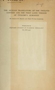 Cover of: The Sicilian translators of the twelfth century and the first Latin version of Ptolomy's Almagest by Charles Homer Haskins