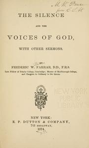 Cover of: The silence and the voices of God: with other sermons