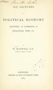 Cover of: Six lectures on political economy.