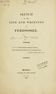 Cover of: Sketch of the life and writings of Ferdoosee.