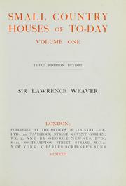 Cover of: Small country houses of to-day
