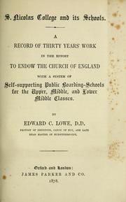 Cover of: S. Nicolas College and its schools | Edward C. Lowe
