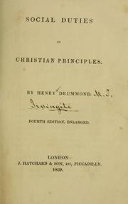 Cover of: Social duties on Christian principles by Henry Drummond