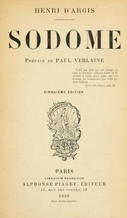 Cover of: Sodome.: Préf. de Paul Verlaine.