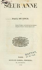 Cover of: Soeur Anne par Paul de Kock. by Paul de Kock