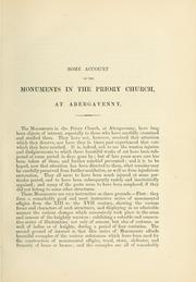 Cover of: Some account of the ancient monuments in the Priory Church, Abergavenny.