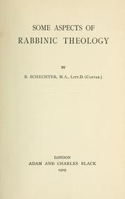 Cover of: Some aspects of rabbinic theology