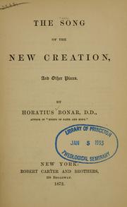 Cover of: Song of the new creation, and other pieces