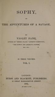 Cover of: Sophy: or, The adventures of a savage