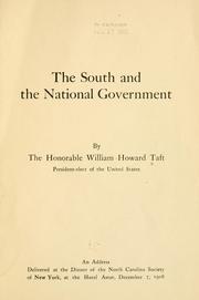 Cover of: The South and the national government